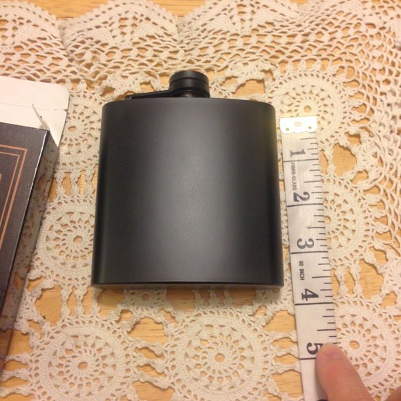 Stainless Steel Hip Flask, black, nwot - Picture 8 of 9